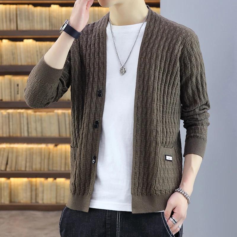New Handsome Cardigan Mens Sweater..