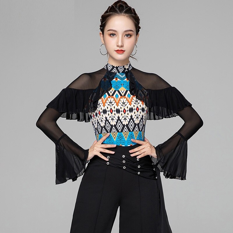 X037 Latin Dance Practice Clothes Rumba Dance Top W..
