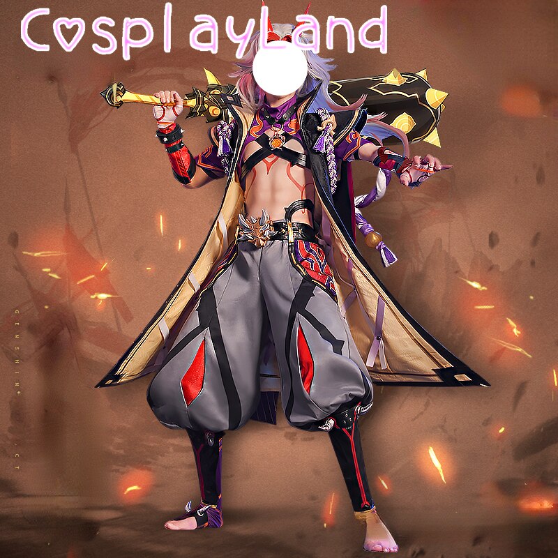 Game Genshin Impact Atataki Itto Cosplay Costume H..