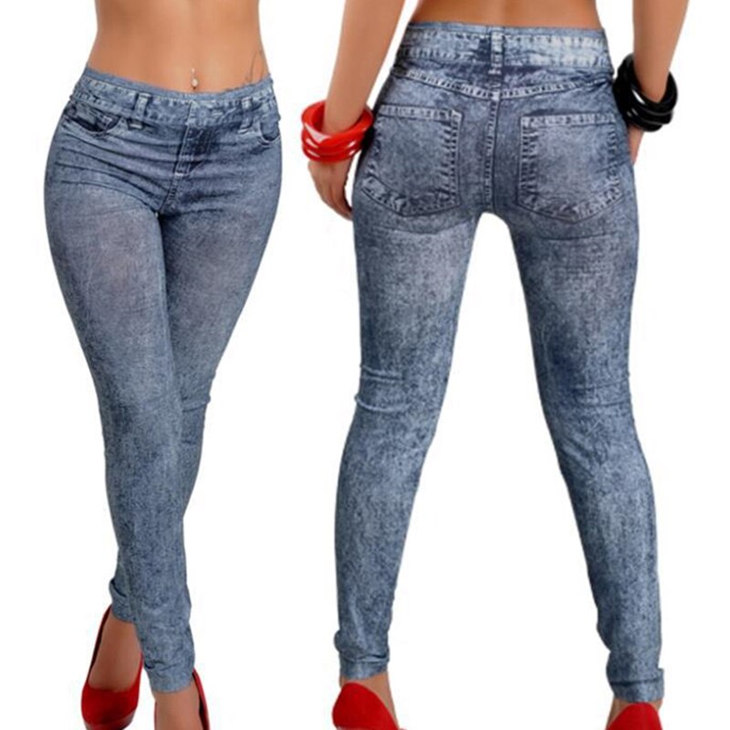 Women Fashion Jeans Denim Snowflak..