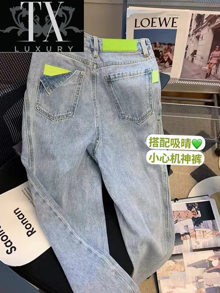 Streetwear Jeans Woman High Waist ..