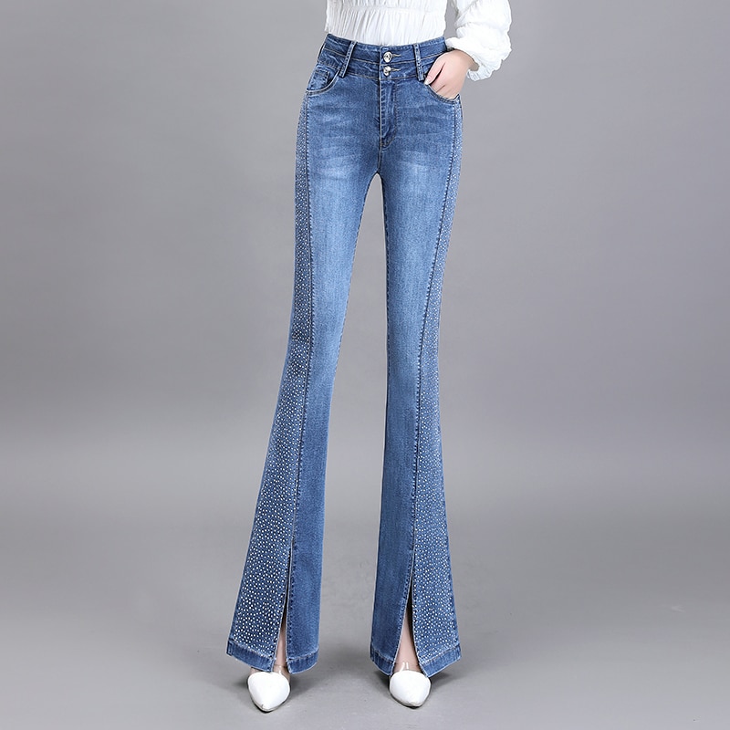 Hot Drilling Flare Jeans Ladies Sk..